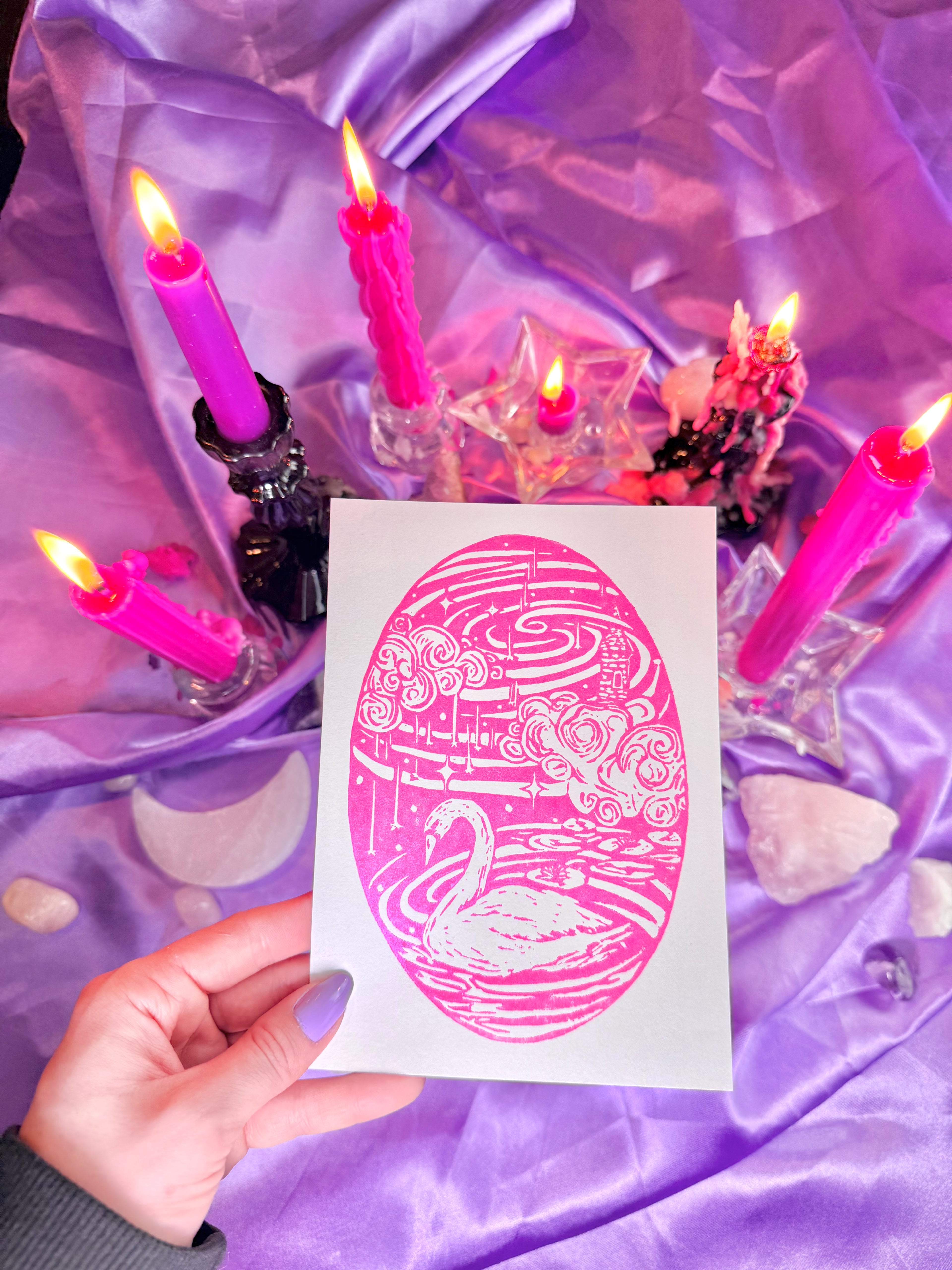 Swan Linocut Print
