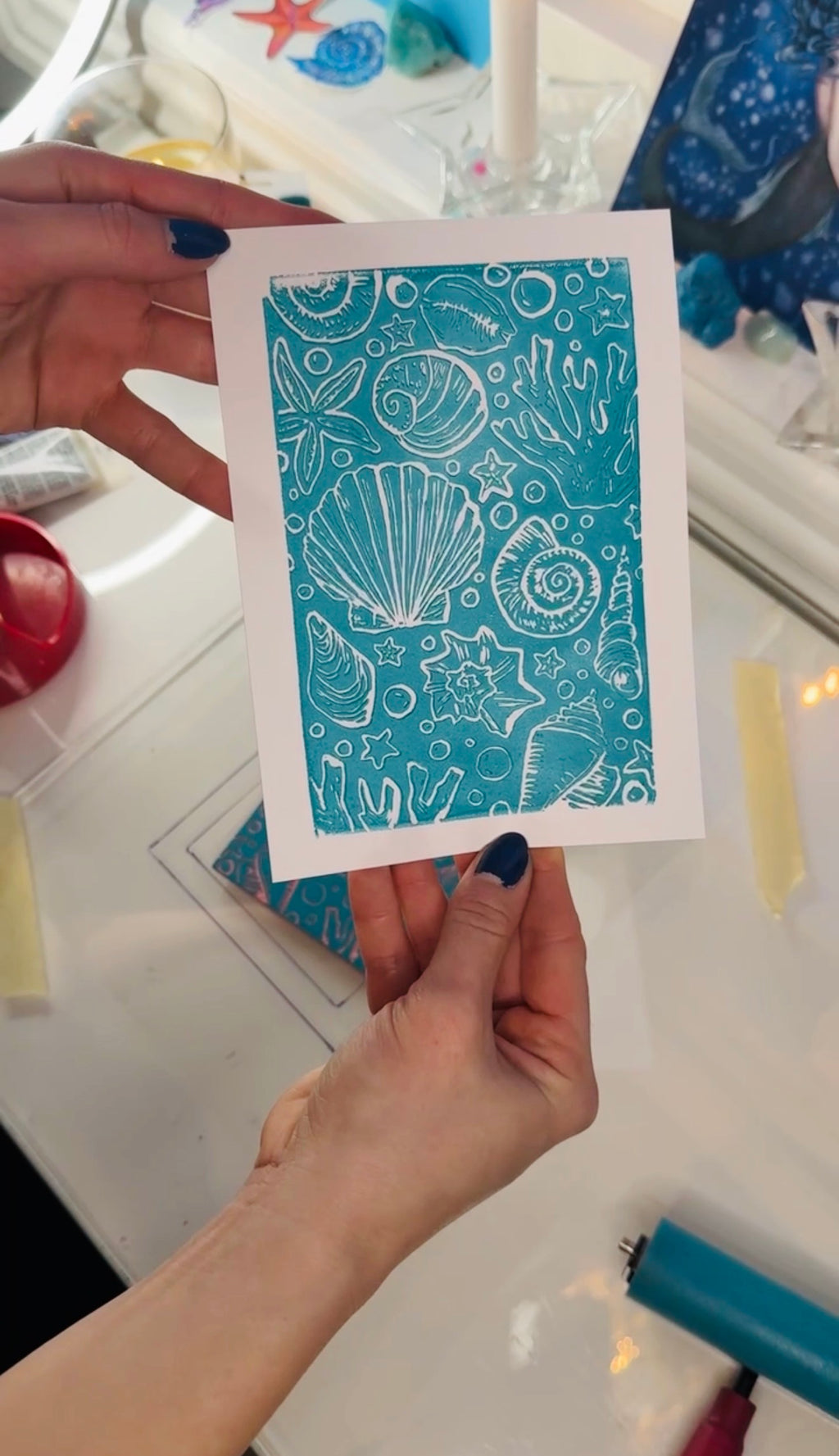 Under the Sea Linocut Print