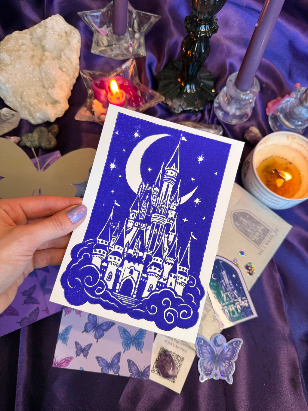 Castle Linocut Print