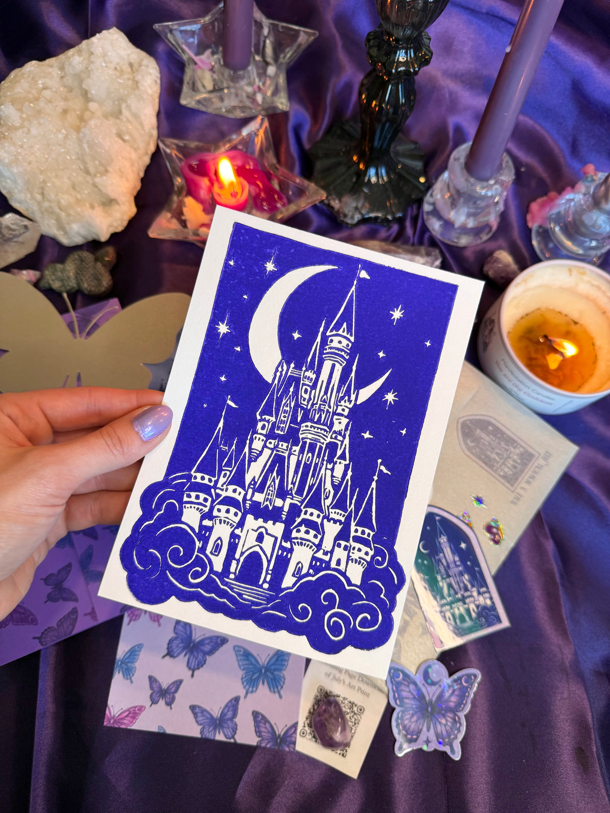 Castle Linocut Print