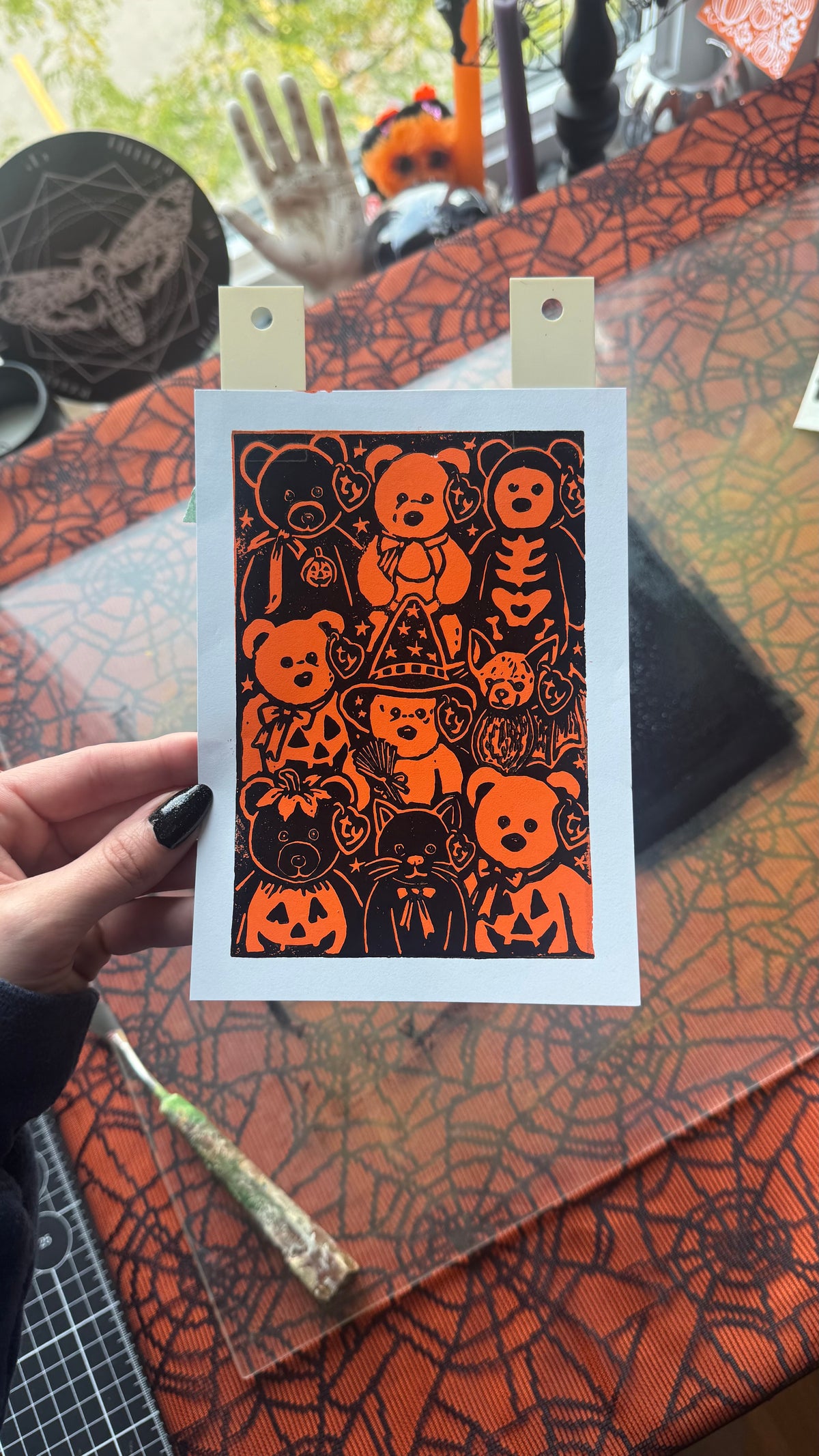 Extra Special Edition Two-Colour Beanie Baby Linocut Print