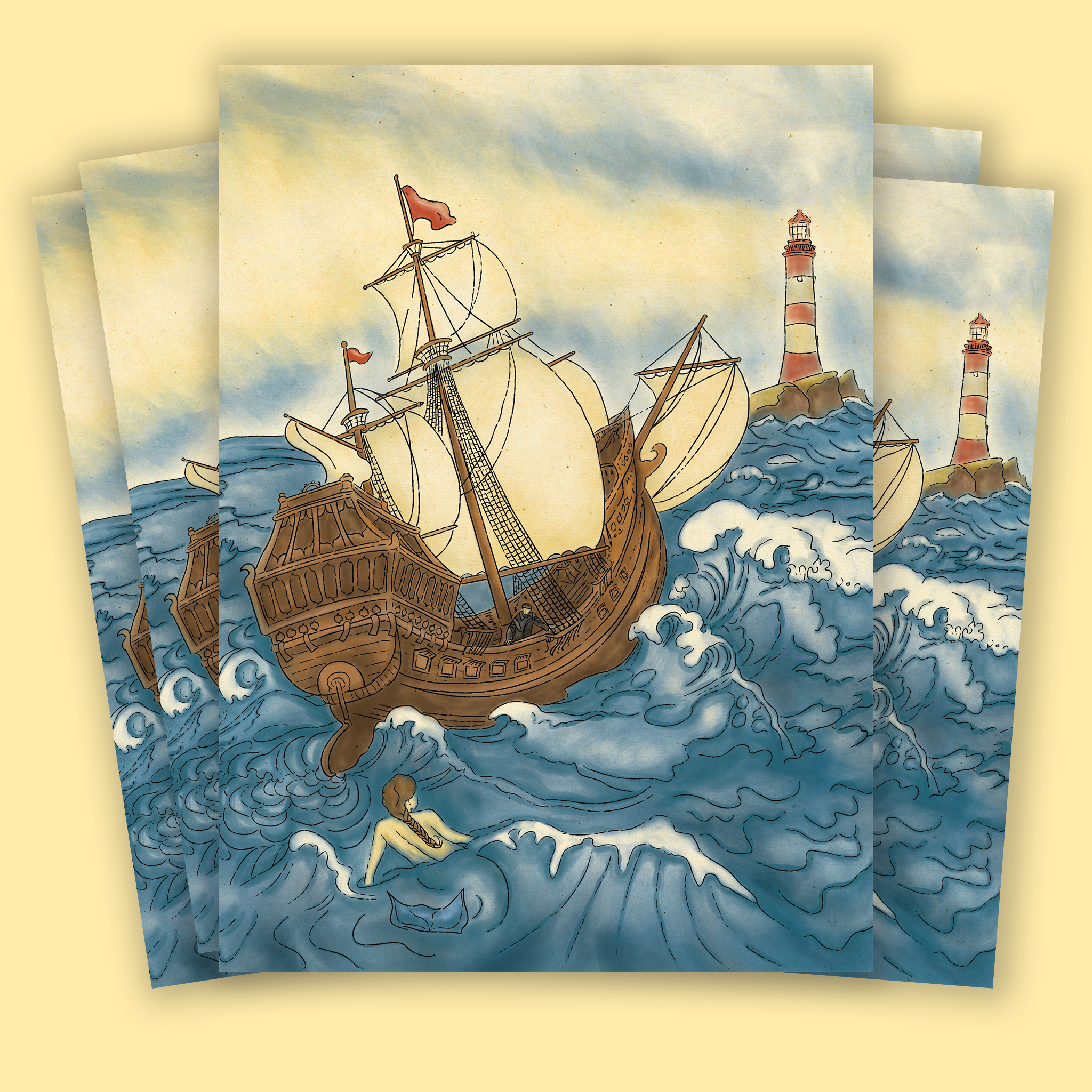 Ship Greeting Card