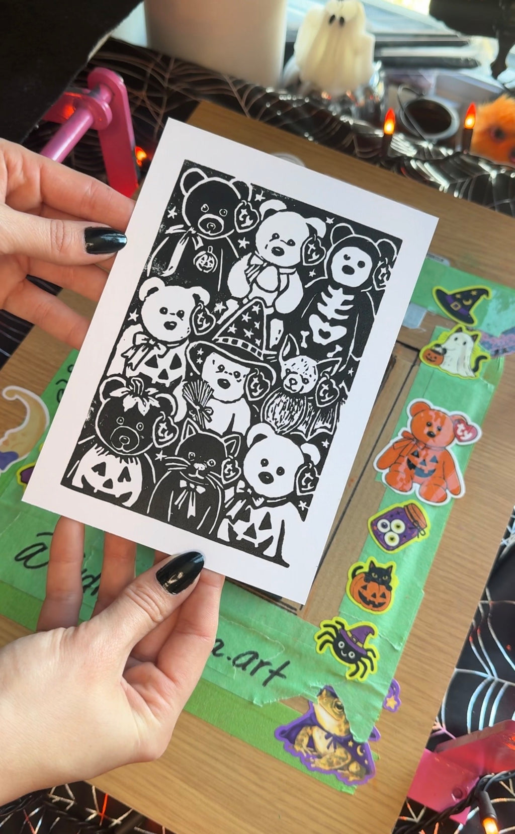 Special Edition Beanie Baby Linocut Cards