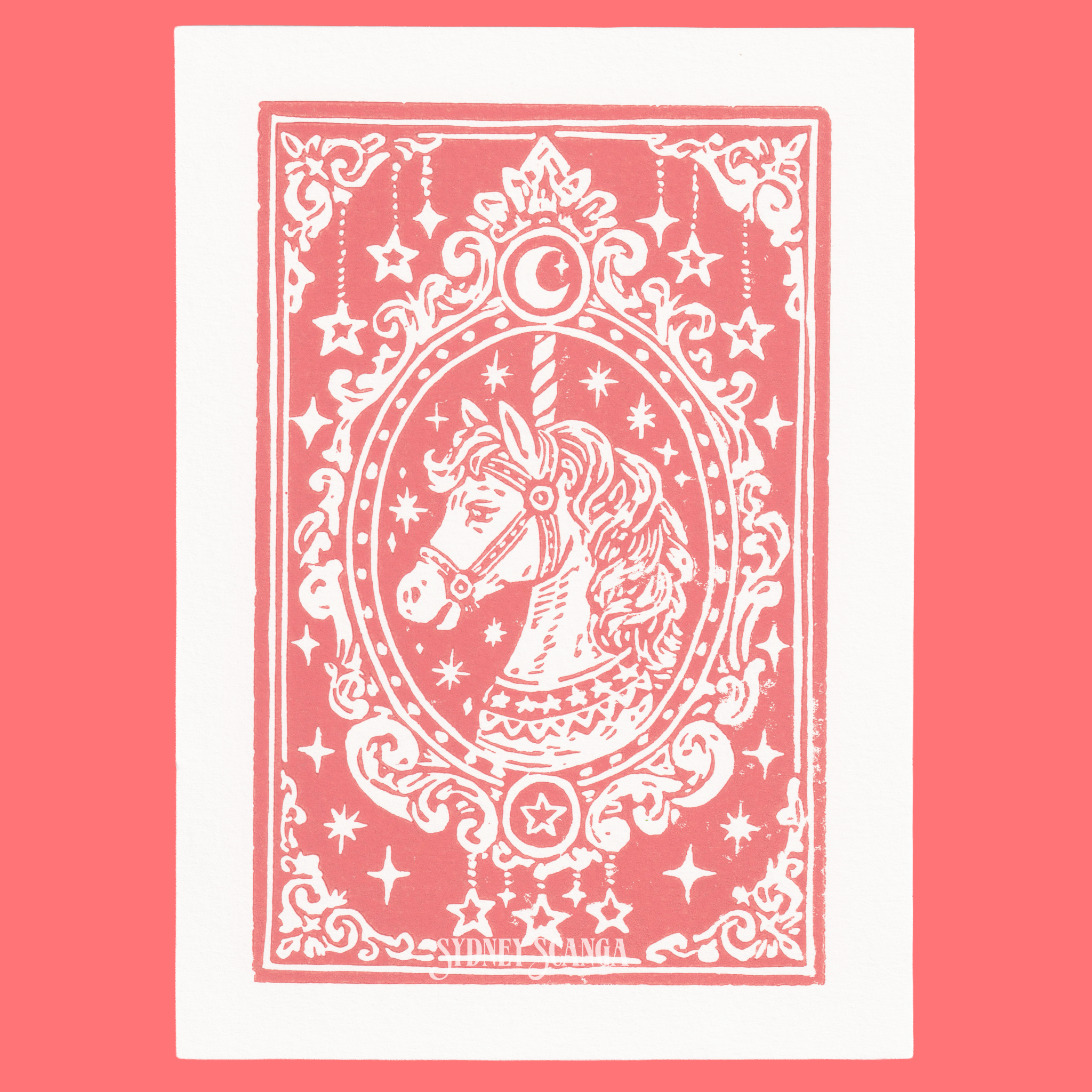 Carousel Horse Linocut Print