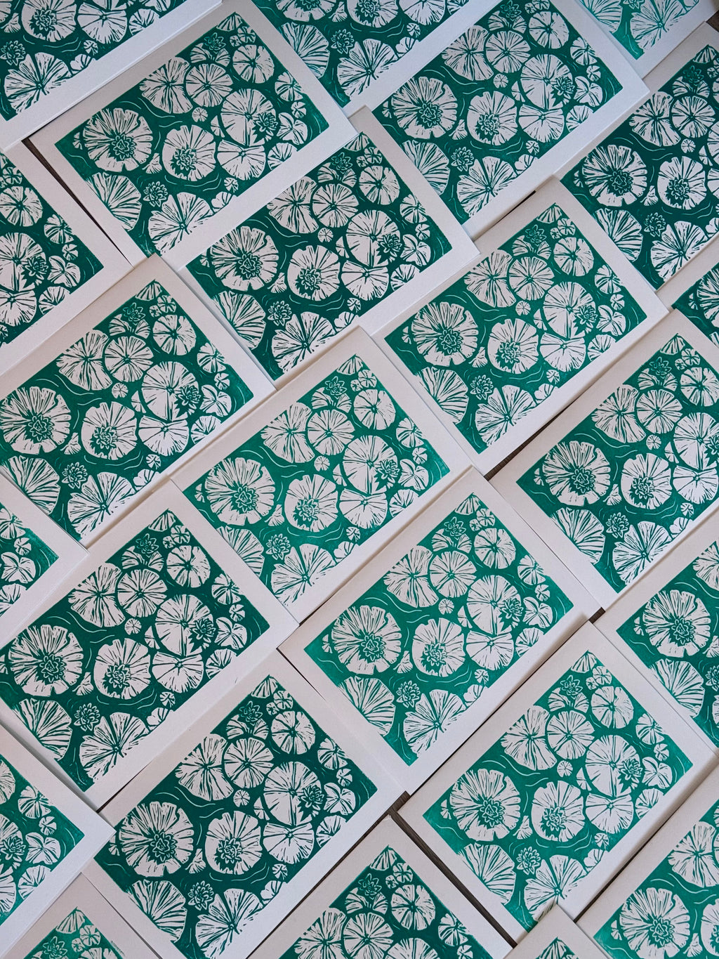 Lily Pad Linocut Print
