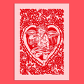 Cherub Linocut Print