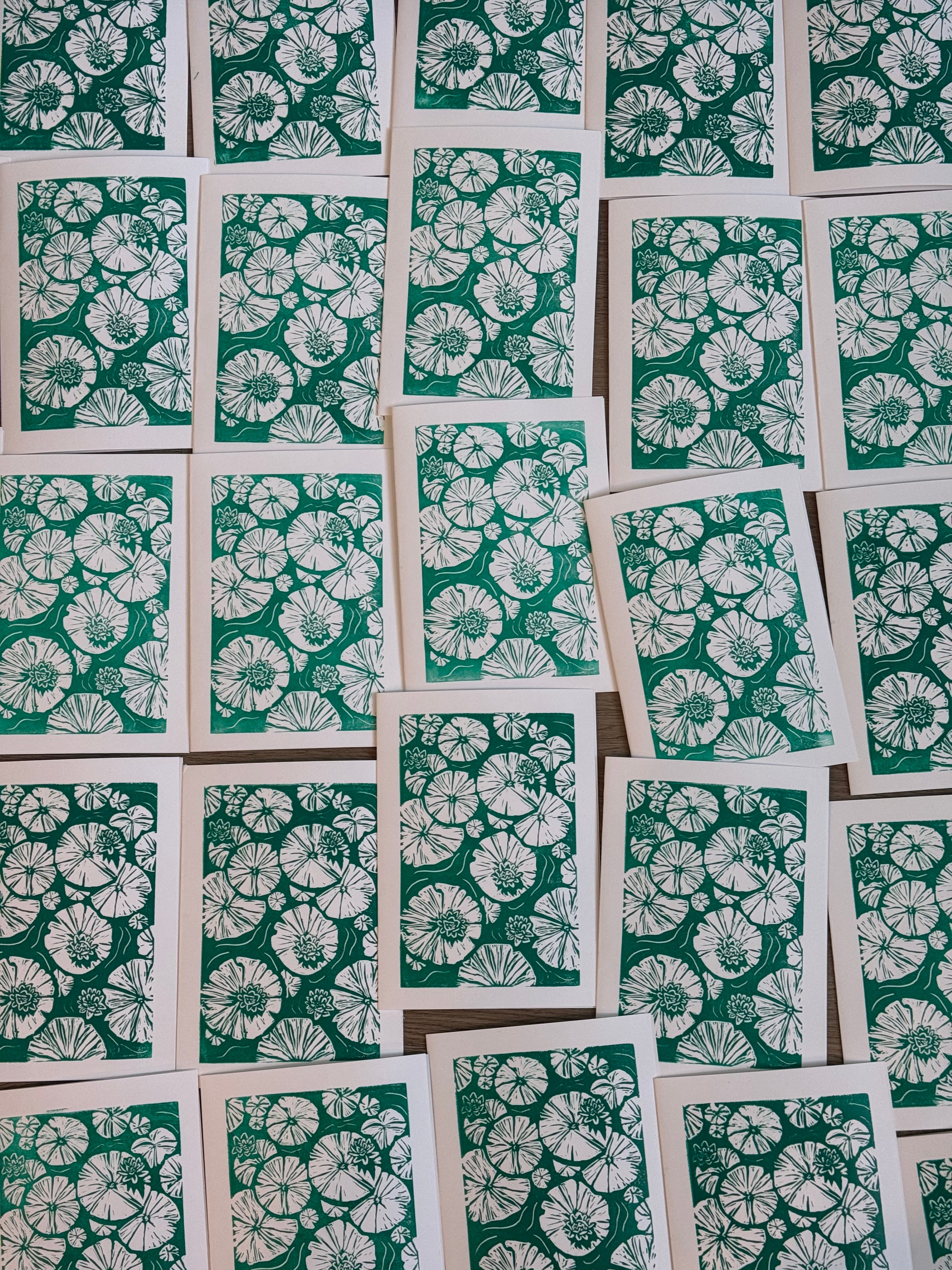 Lily Pad Linocut Print