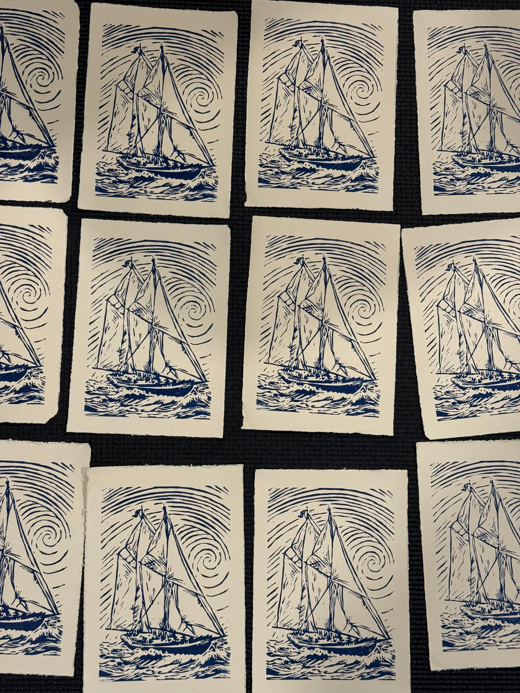 Bluenose Linocut Print