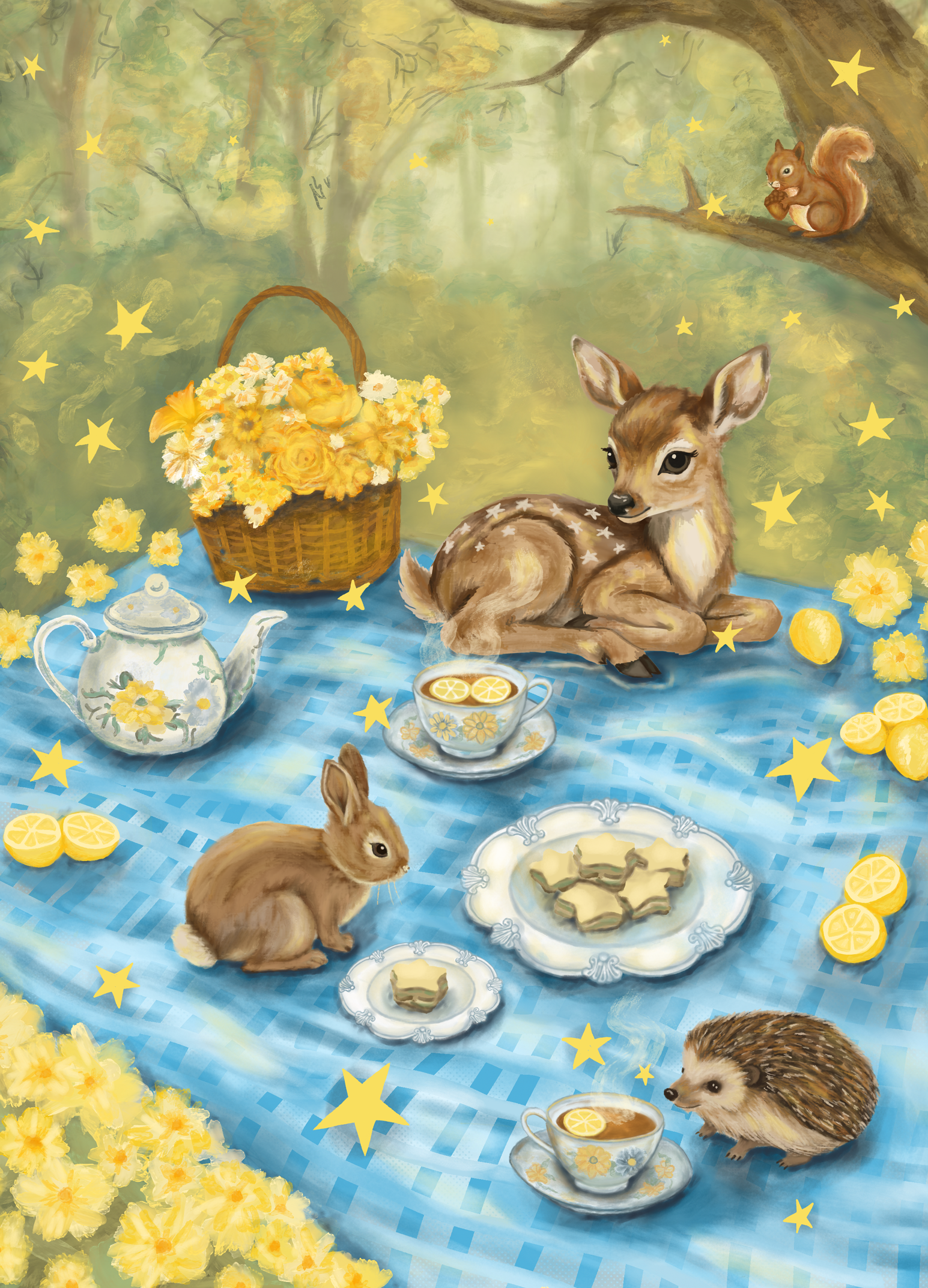 Woodland Picnic Print