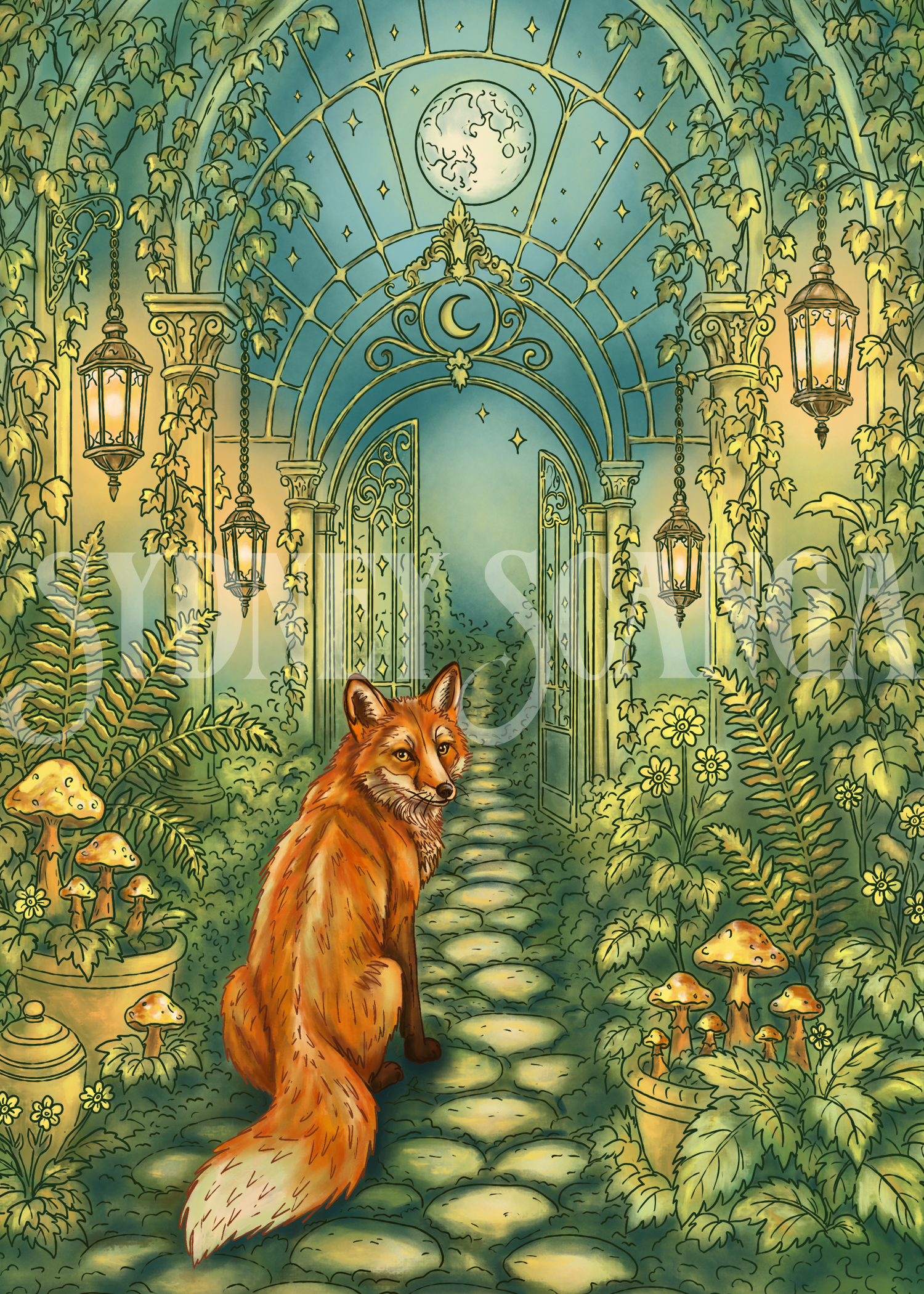 Greenhouse Fox Print