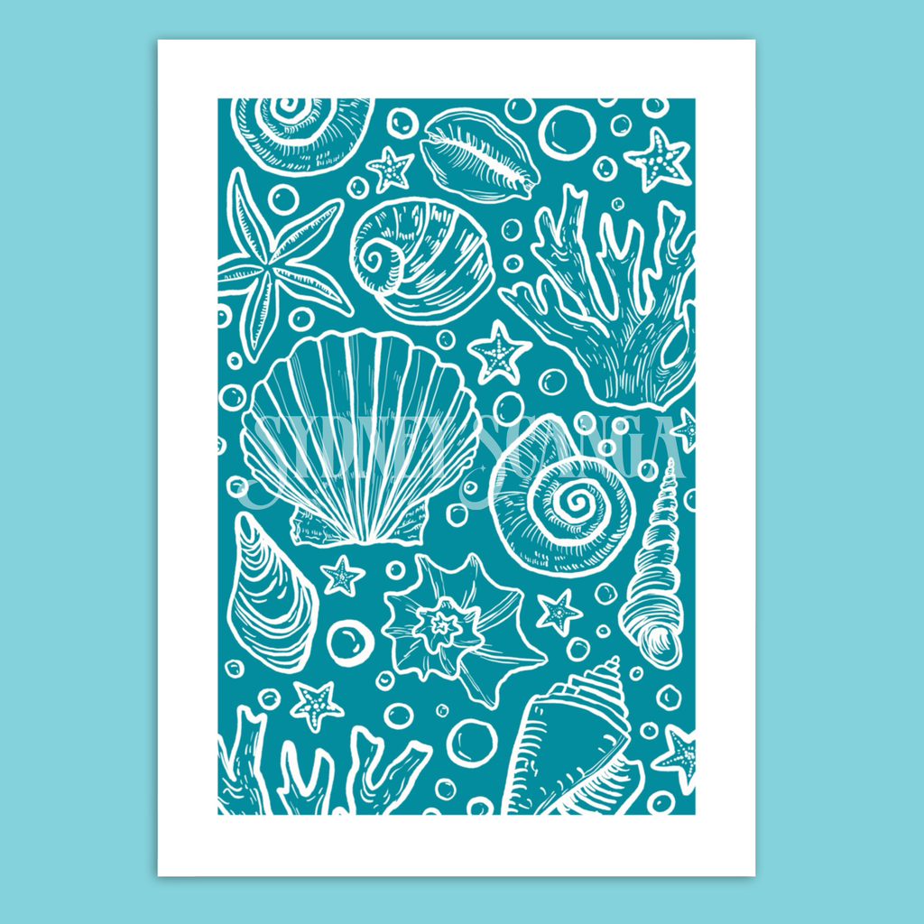 Under the Sea Linocut Print