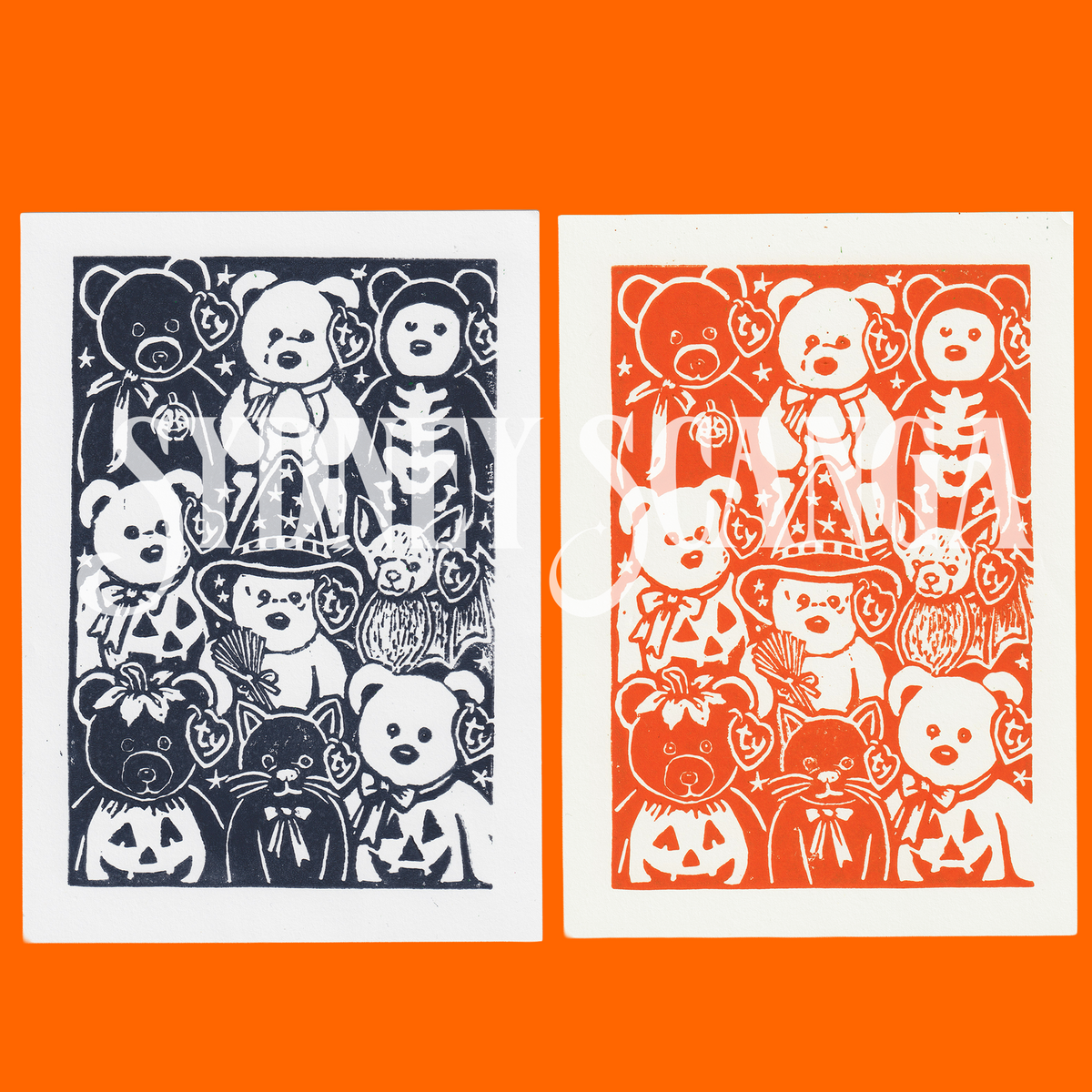 Special Edition Beanie Baby Linocut Print