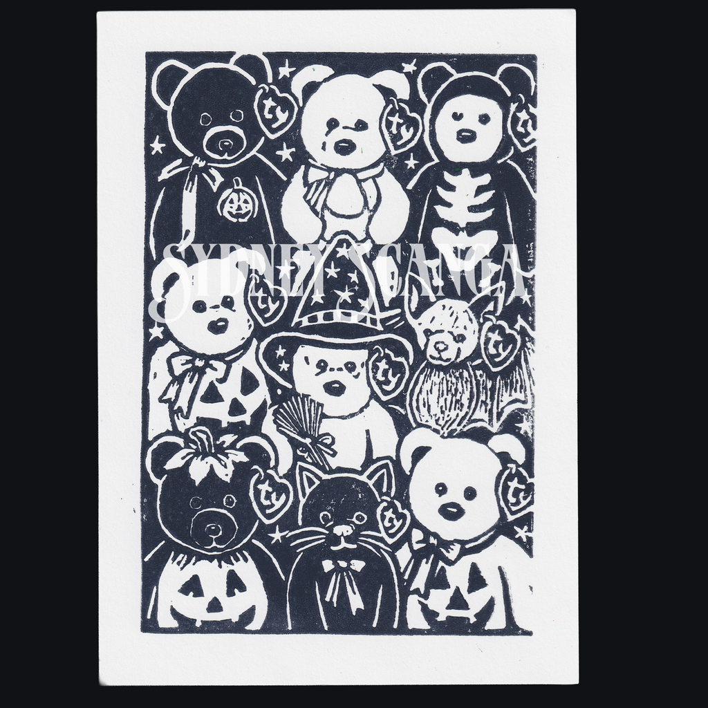 Special Edition Beanie Baby Linocut Print