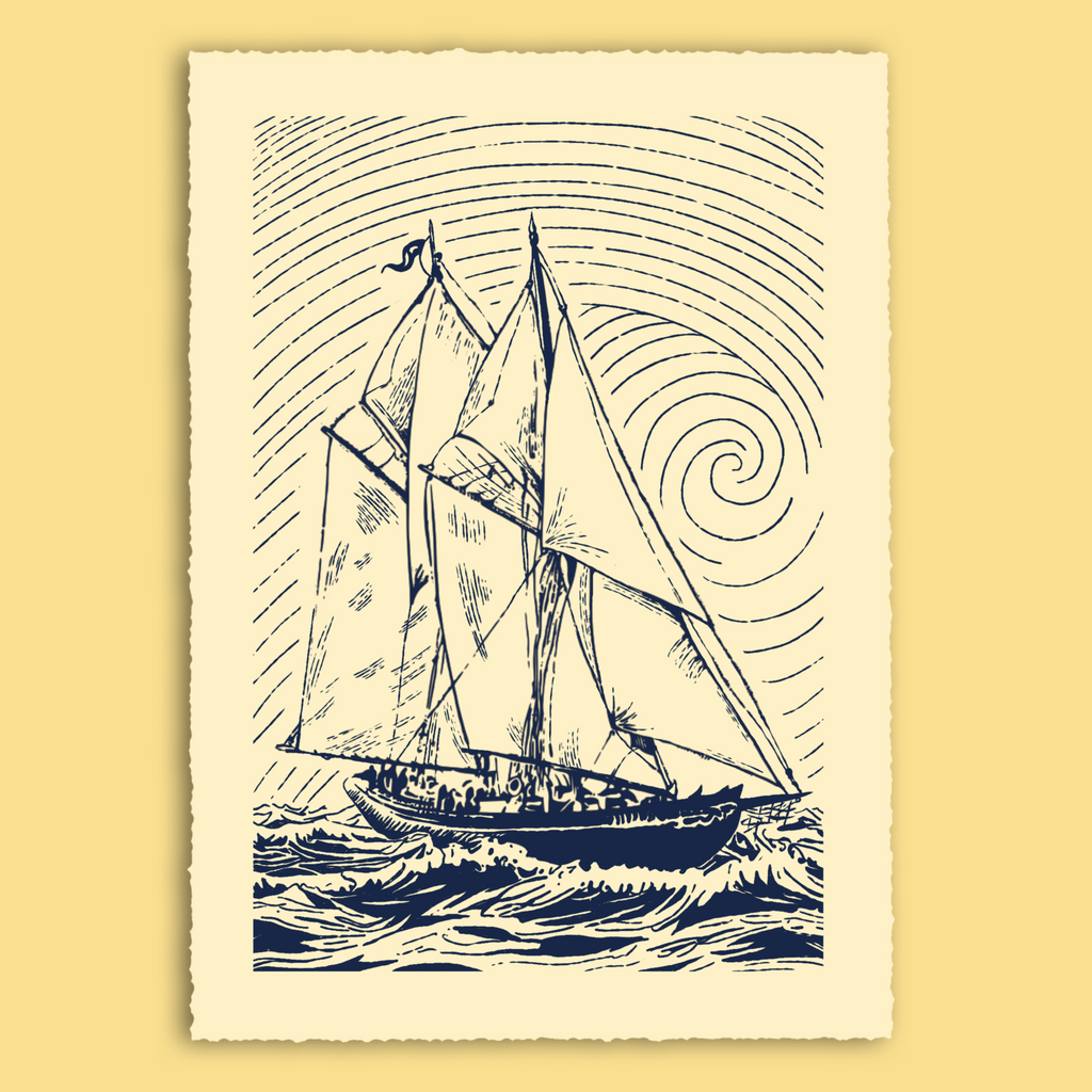 Bluenose Linocut Print