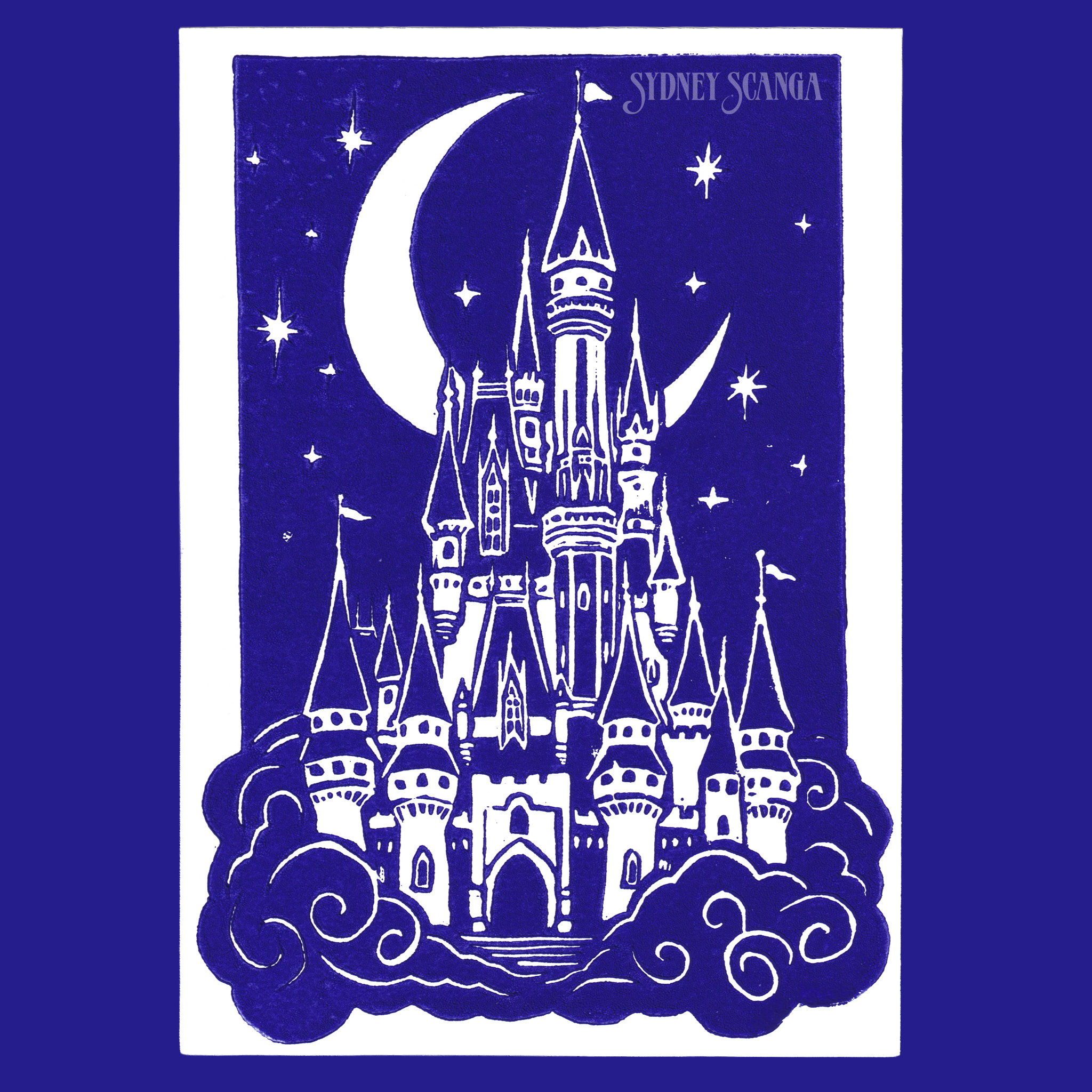 Castle Linocut Print
