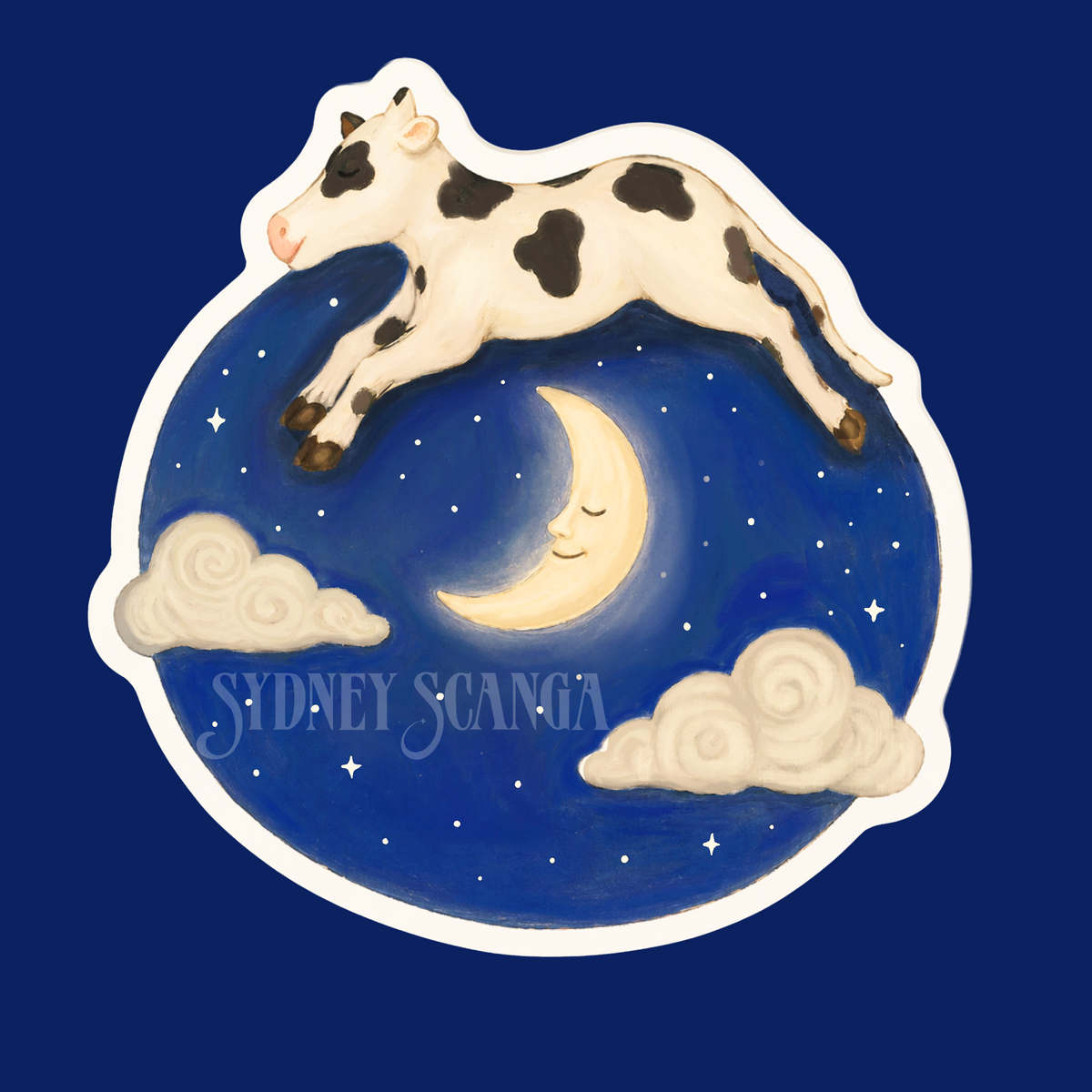The Cow Jumped Over the Moon Sticker