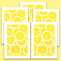 Lemon Linocut Card with Matching Envelope