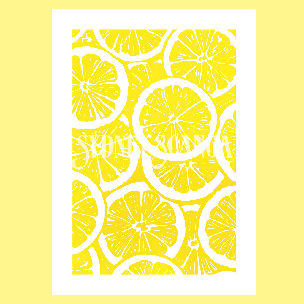 Lemon Linocut Print