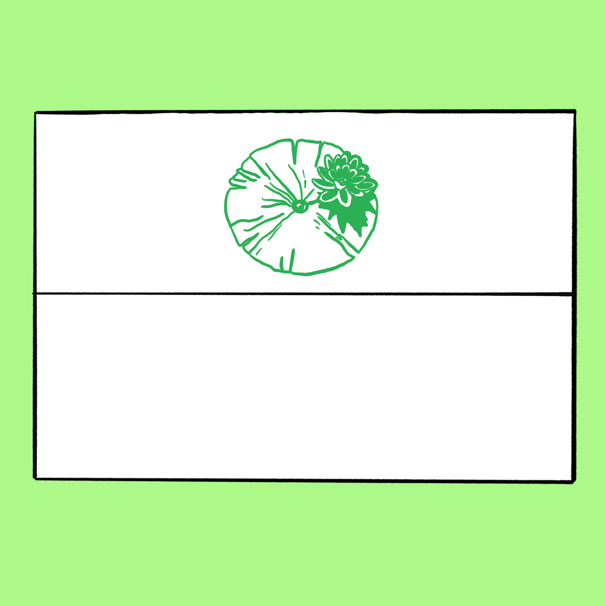 Lily Pad Linocut Card with Matching Envelope