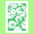 Lily Pad Linocut Card with Matching Envelope