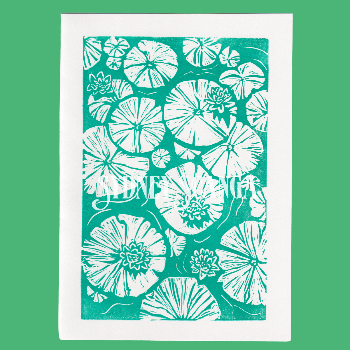 Lily Pad Linocut Print