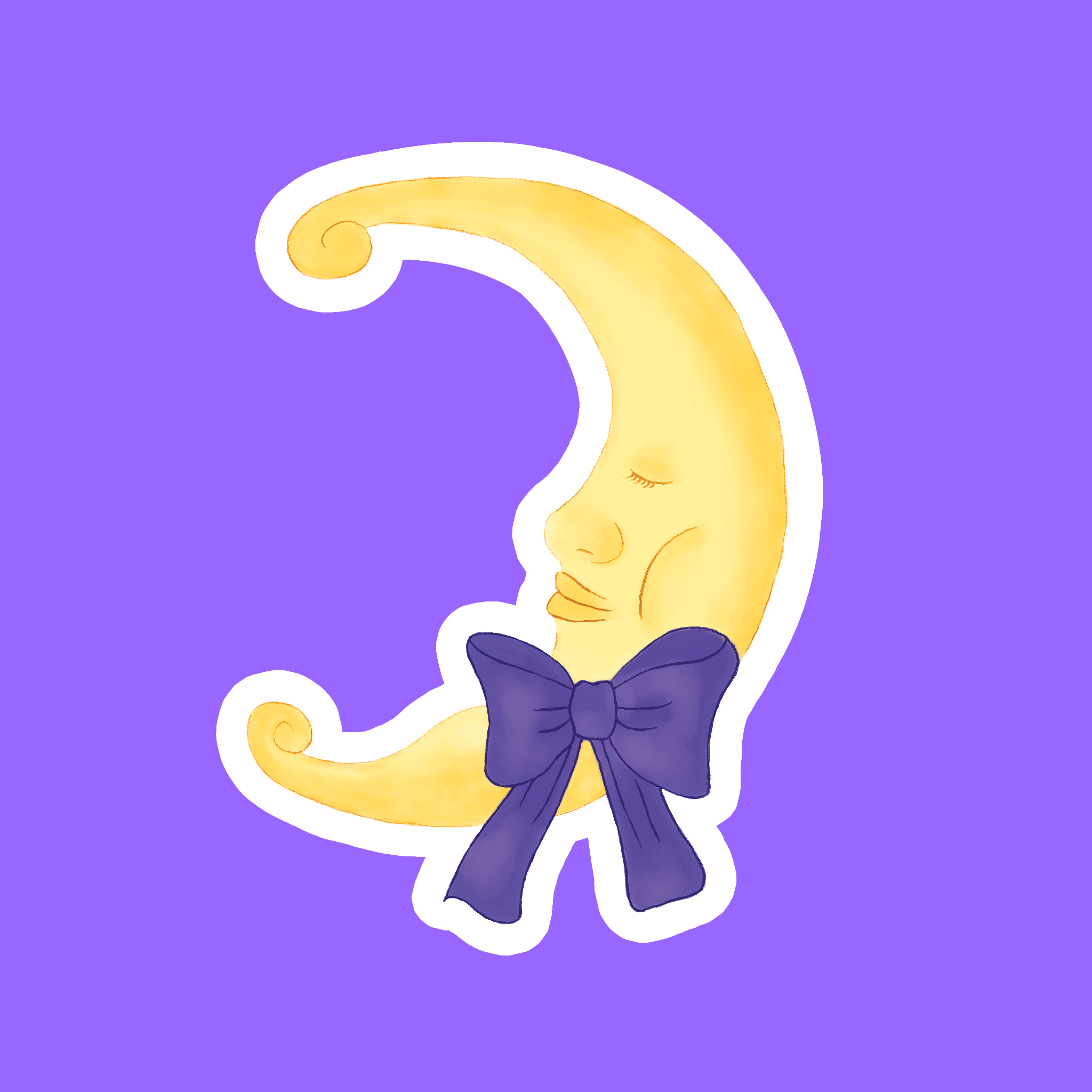 Cozy Moon Sticker