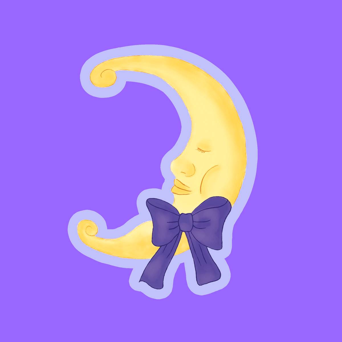 Cozy Moon Sticker