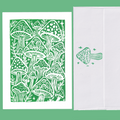 Mushroom Linocut Card with Matching Envelope