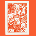 Beanie Baby Greeting Card (Linocut Reproduction)