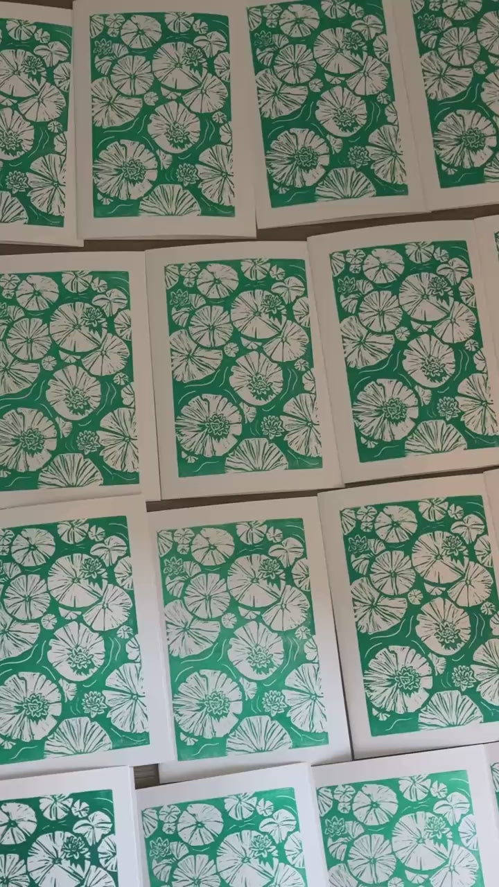 Lily Pad Linocut Print