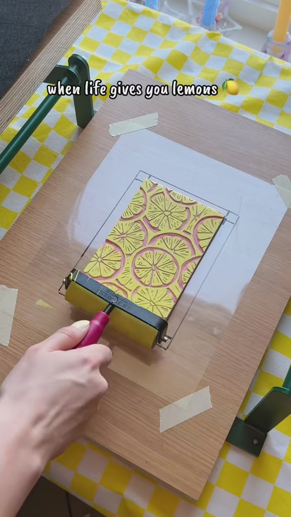 Lemon Linocut Print