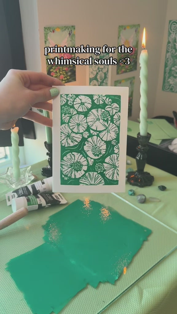 Lily Pad Linocut Print