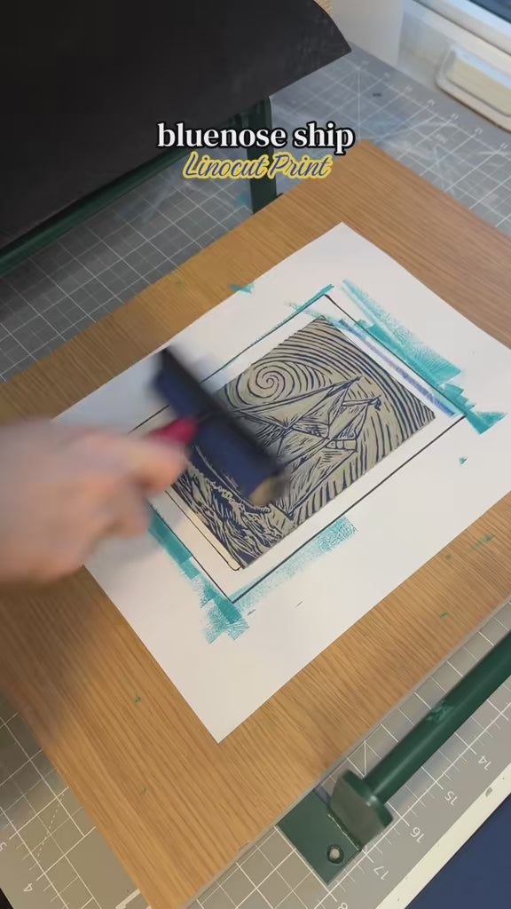 Bluenose Linocut Print