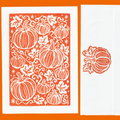 Pumpkin Linocut Card with Matching Envelope