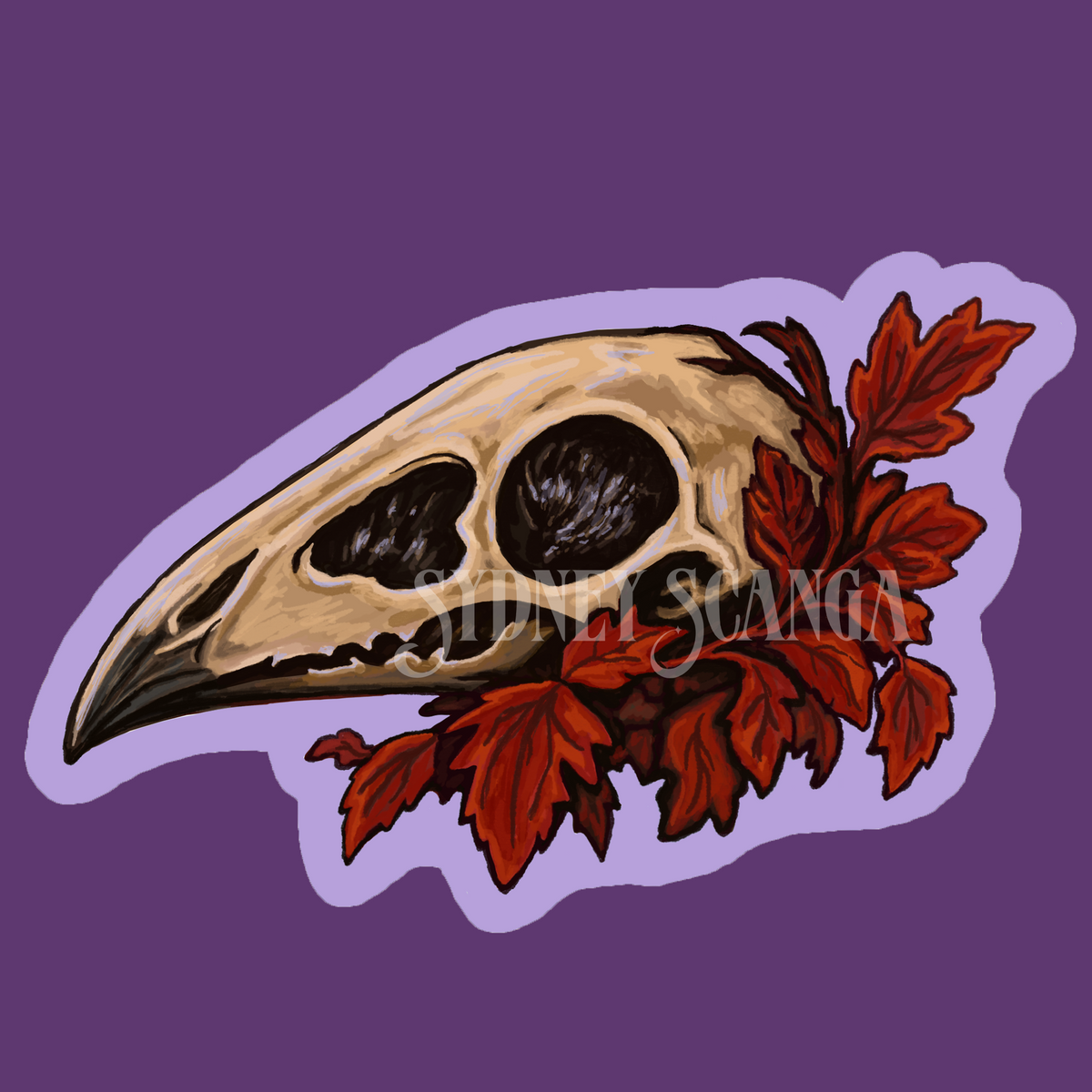 Raven Skull Sticker