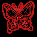 Red Skull Butterfly Sticker