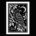 Raven Linocut Print
