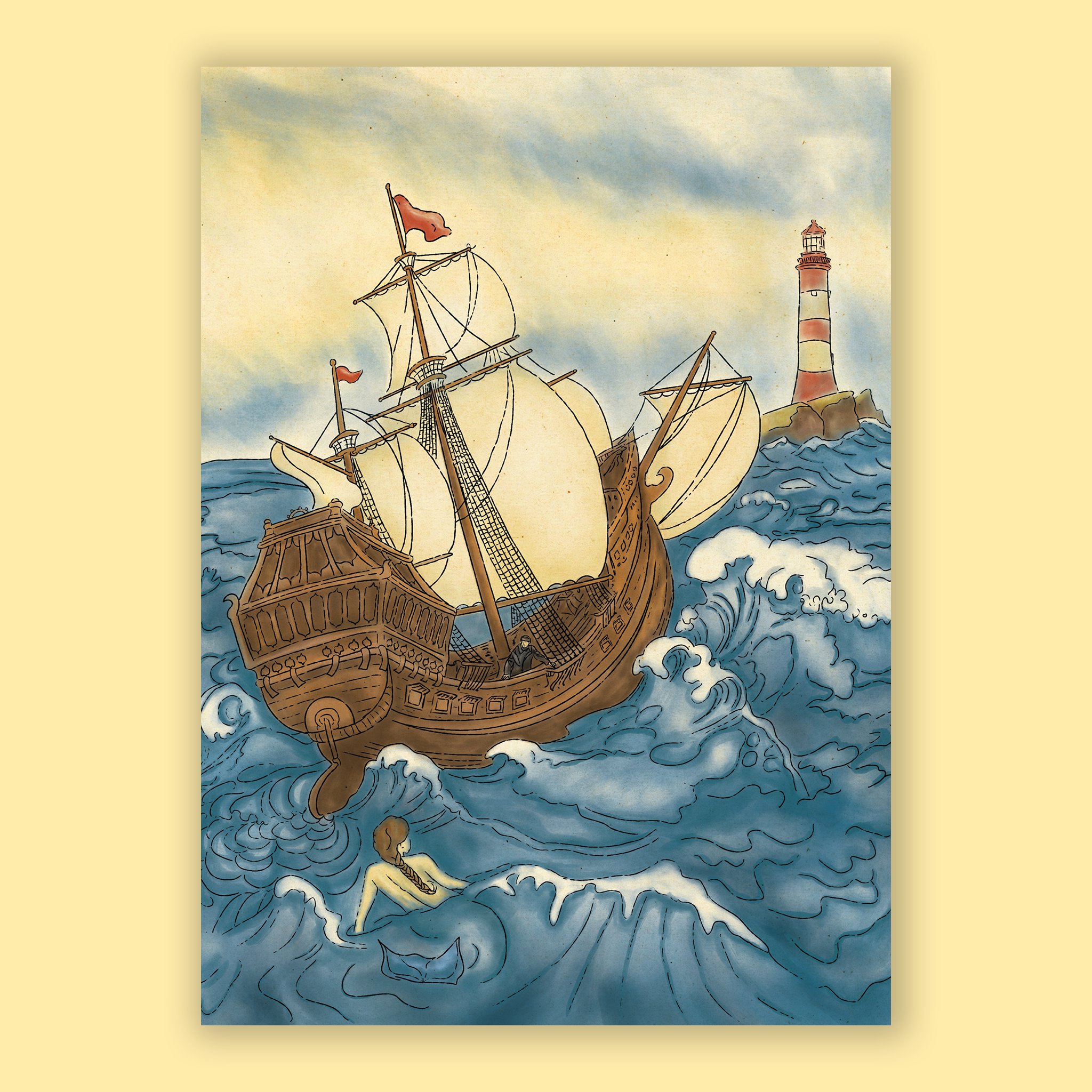 Ship Greeting Card