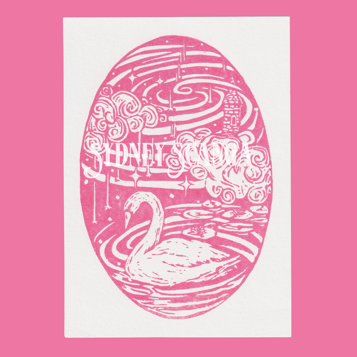 Swan Linocut Print