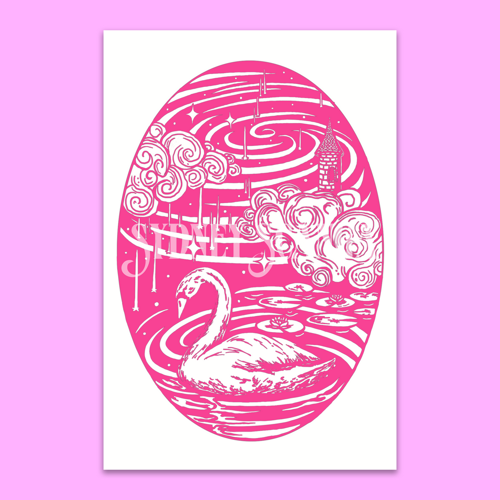 Swan Linocut Print