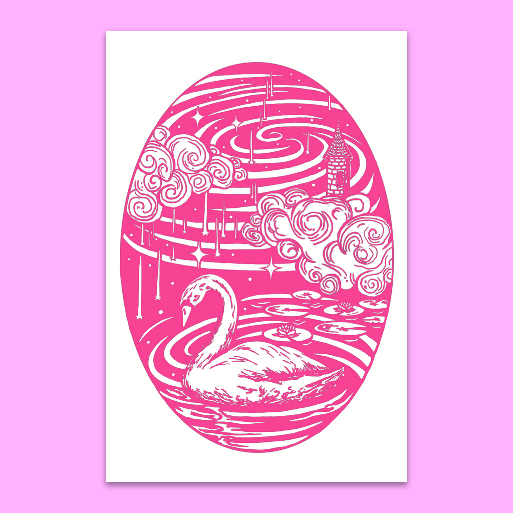 Swan Linocut Print
